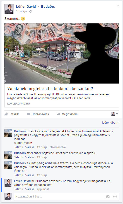 Ki válaszolgat Budaörs nevében a facebook-on???