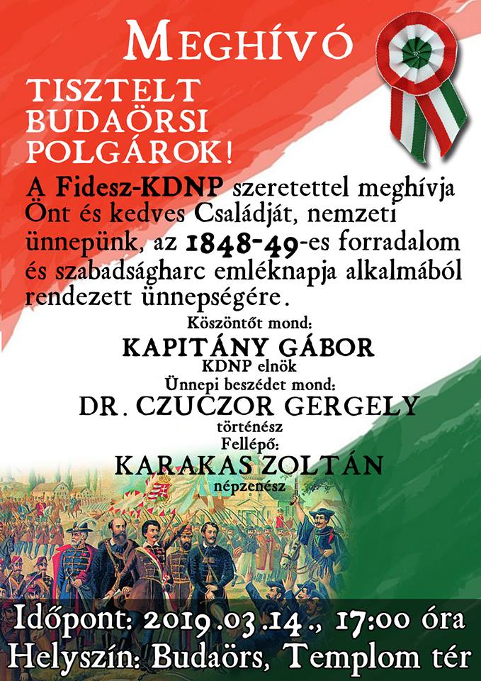 A Fidesz-KDNP március 15-ei ünnepsége Budaörsön
