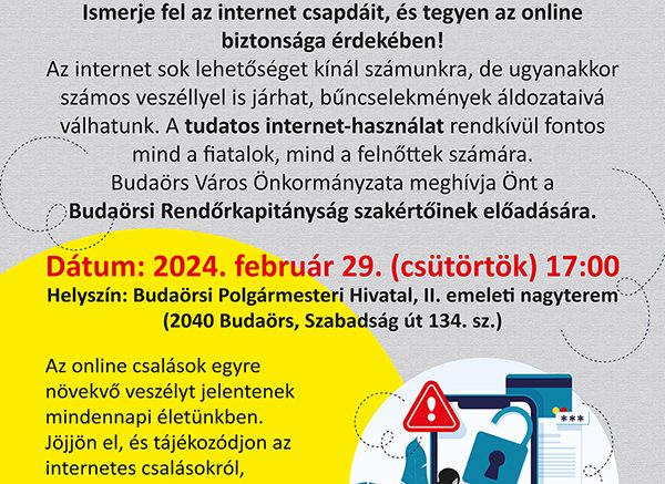Online csalások – Közbiztonsági fórum lesz Budaörsön