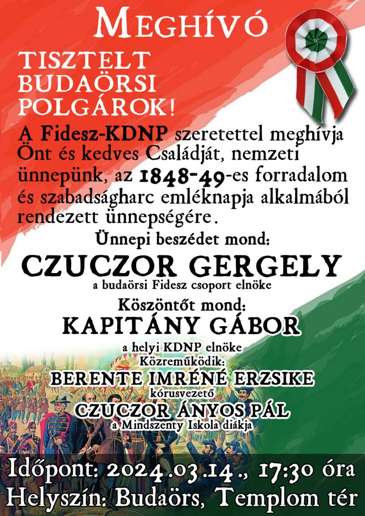 Fidesz-KDNP március 15-i ünnepség Budaörsön